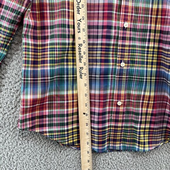 Vince Shirt Mens Medium Colorful Plaid Long Sleeve Cotton Slim Fit Button Down - Picture 8 of 13